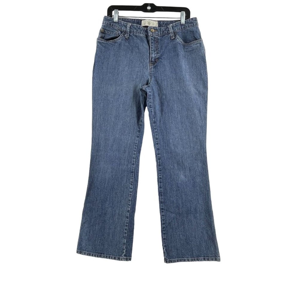 Izod Jeans Modern Fit Boot Cut Hi-Rise Size 12 Women's Denim Flap Pockets